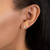 1/2 CT. T.W. Diamond Solitaire Stud Earrings in 14K White Gold on Woman
